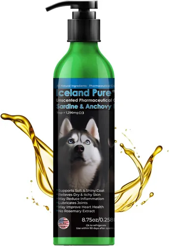 Iceland Pure Aceite de Anchoa de sardina, capturado en la naturaleza, 1597 mg de Omega 3 por cucharadita, grado farmacéutico sin perfume, para
