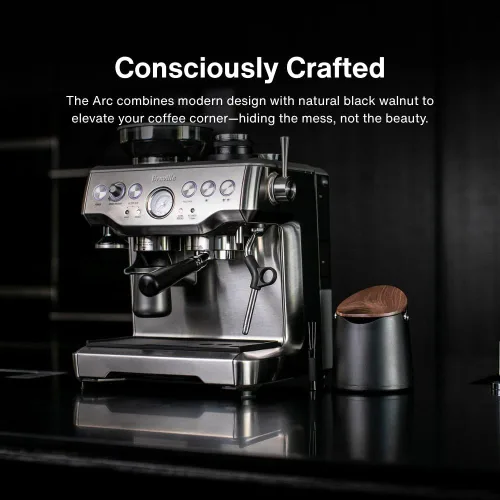 Vista 2 de Crema Coffee Products Caja Golpeadora Arc Capacidad para 12–16 pastillas de espresso Construcción duradera resistente a las manchas con base