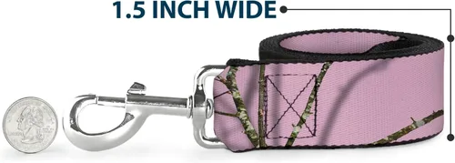 Vista 6 de Buckle-Down Correa para perro Mossy Oak Country Roots Camo rosa bebé 4 pies de largo 1.0 pulgadas de ancho
