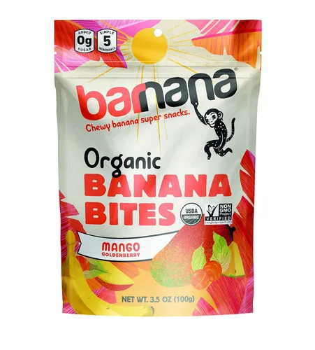 Vista 17 de Barnana - Bocaditos de plátano de coco masticables orgánicos, golosina deshidratada saludable, aperitivo de plátano y coco masticable, hecho