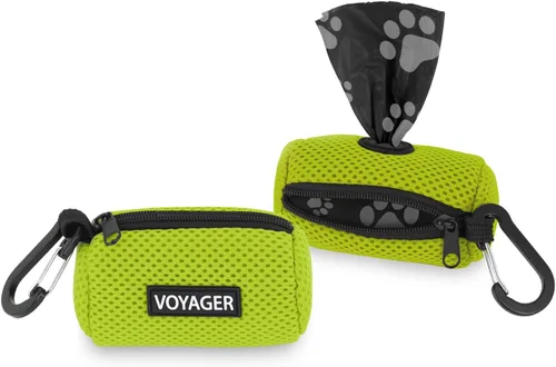 Vista 13 de Best Pet Supplies Paquete de 2 soportes para bolsas de excrementos de perro, con clip de correa, bolsa dispensadora de malla reutilizable