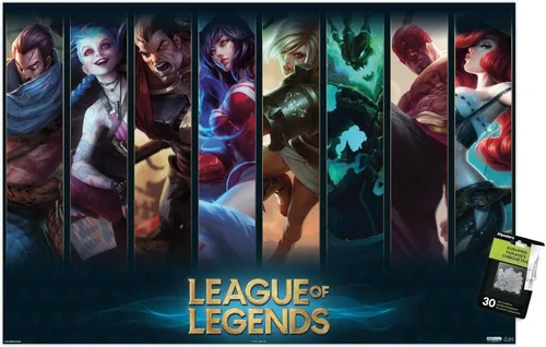 Vista 7 de League of Legends - Póster de pared con alfileres de empuje