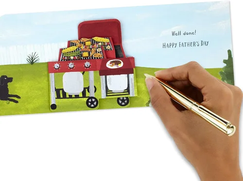 Vista 6 de Hallmark Paper Wonder Pop Up - Tarjeta de felicitación para el día del padre., Pop Up, Barbacoa