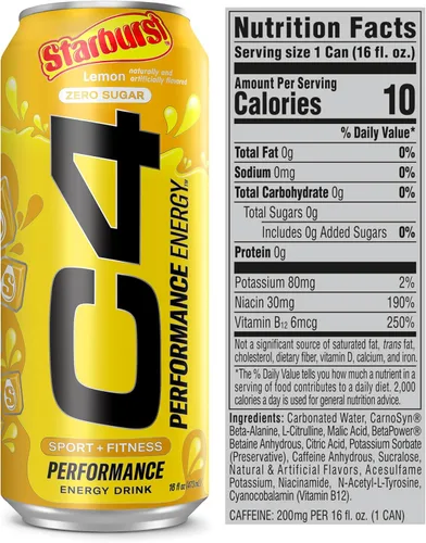 Vista 3 de Cellucor C4 Performance Energy - Bebida energética preentrenamiento carbonatada sin azúcar, 200 mg [0.007 oz] de cafeína con beta alanina, sabor