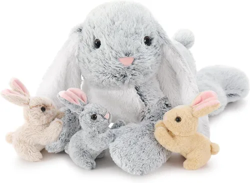 Vista 25 de BENINY - Juego de 4 piezas de peluche de águila calva, 18 pulgadas, mamá águila con 3 bebés