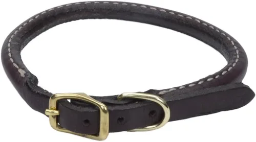 Vista 9 de Coastal Pet - Circle T - Collar redondo de cuero para perro con herrajes de latón macizo, Latigo, 1" x 22