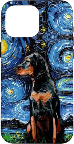Vista 19 de Black and Tan Coonhound Starry Night Art – Dog Lover Gift Case for iPhone 17
