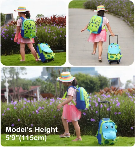 Vista 3 de Yodo Mochila escolar para niños pequeños, etiqueta con nombre y correa para el pecho