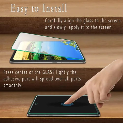 Vista 4 de HPTech Protector de pantalla de vidrio templado diseñado para Motorola Moto One 5G Ace, antiarañazos, sin burbujas