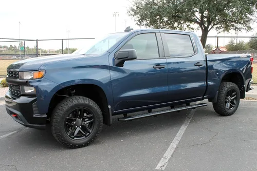 Vista 5 de Raptor Series Estribos escalones de 5 pulgadas, estilo OEM, banda de rodadura completa, de aluminio negro, compatible con Crew Cab 07-18