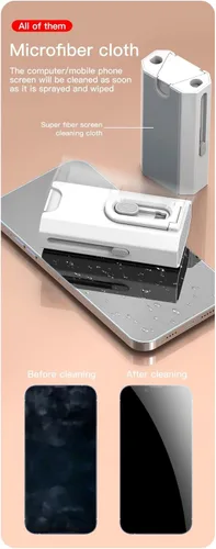 Vista 5 de Kit limpiador de teclado de pantalla para laptop, herramienta de limpieza electrónica para MacBook iPad iPhone Pro, herramienta de cepillo