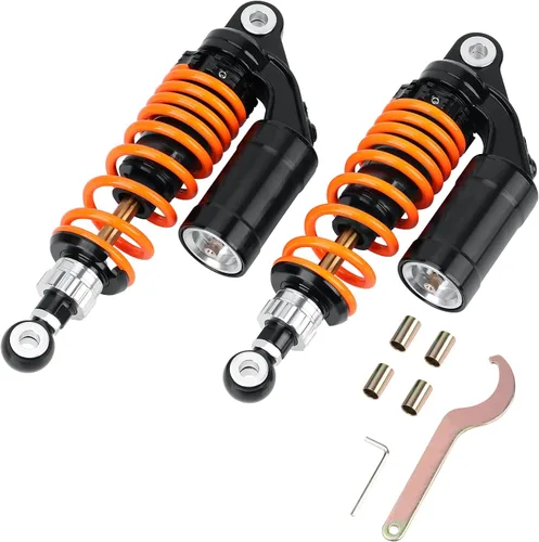 Amortiguadores universales de motocicleta de 11.024 in, 11 pulgadas, suspensión trasera, 2 unidades, compatibles con Honda CB, Yamaha Gokart