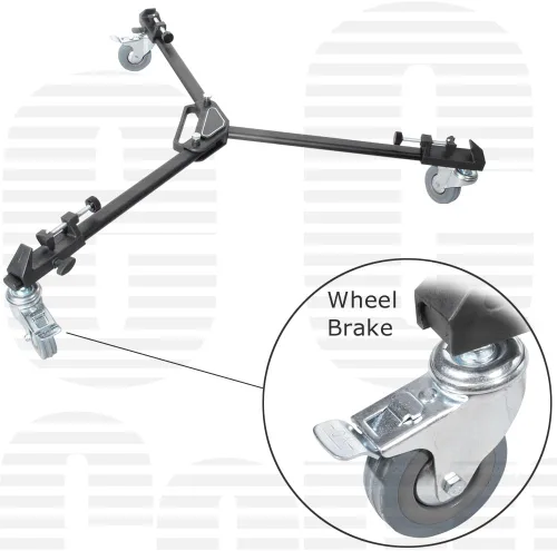 Vista 2 de Elite Series - Trípode universal profesional con ruedas de bloqueo y bloqueo de un solo paso para todas las cámaras y videocámaras y un paño