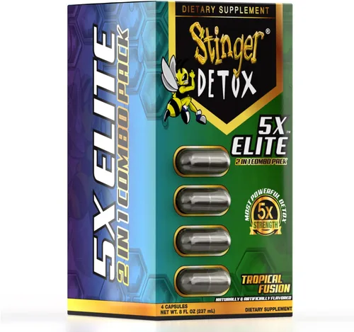 Vista 2 de Stinger Detox Paquete combinado 5X Elite 5X instantáneo 8 oz Fusión tropical 5X cápsulas Buzz