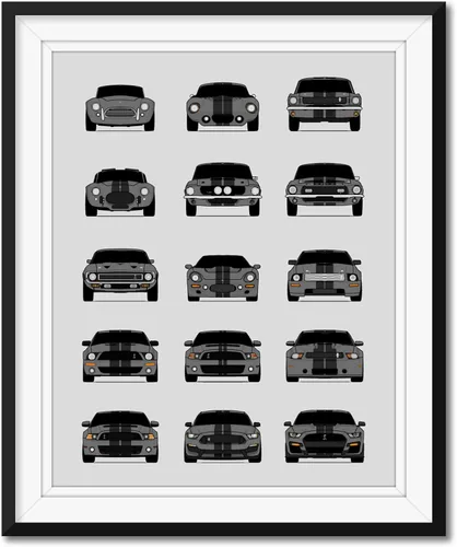 Vista 8 de Custom Car Posters Póster hecho a mano compatible con Shelby Evolution Print Wall Art Decor Best of Shelby Generations, multicolor, 8 x 10 pulgadas