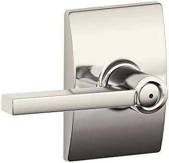 Schlage F40 LAT 618 CEN Latitude - Manilla con moldura Century para baño y dormitorio, en acabado de níquel pulido | Interior bedroom or bathroom