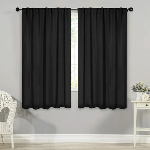 Vista 40 de BLUENILEMILLS Blackout Curtains, Room Darkening, Bedroom, Drapes, Kitchen, Living Room Window Accents, Sun Blocking, Thermal, 2 Pack, Solid Blackout