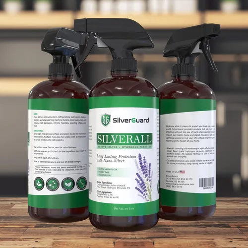 Vista 6 de SilverAll - Limpiador mejorado de peróxido de hidrógeno + plata activa, limpiador multiusos con protector plateado de larga duración, peróxido