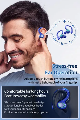 Vista 7 de Auriculares inalámbricos, reproducción de 60 horas, auriculares Bluetooth 5.3, auriculares inalámbricos con cancelación de ruido con pantalla