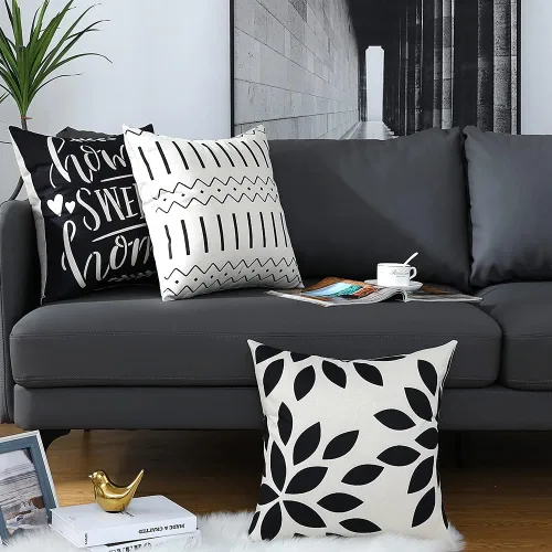Vista 5 de Homefeelzydys Fundas de almohada de 16 x 16 pulgadas, fundas de almohada cuadradas de 16 x 16 pulgadas, juego de 4 fundas de almohada cuadradas