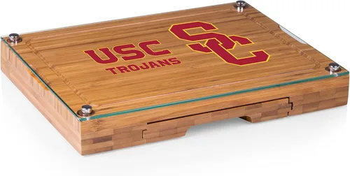 Vista 39 de PICNIC TIME NCAA Juego de tabla de queso y cuchillos con parte superior de vidrio de concierto, juego de tabla de charcutería, tabla de cortar