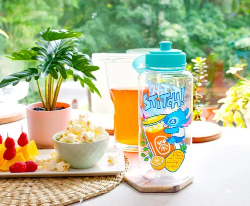 Vista 8 de Disney Lilo & Stitch Bubble Tea Botella de agua de plástico con tapa deportiva resistente a fugas Capacidad para 34 onzas