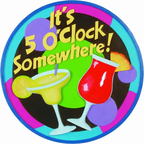 Spoontiques - Decoración de jardín - Son las 5:00 Somewhere Stepping Stone - Piedra decorativa para jardín