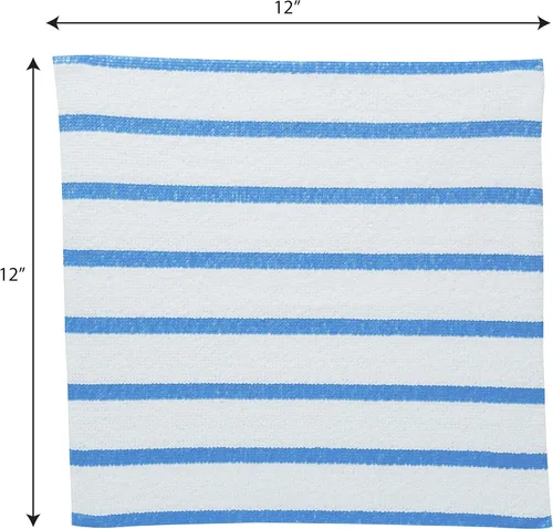 Vista 6 de VIKING Paños de limpieza de microfibra sin bordes a granel, rayas blancas y azules, paquete de 50