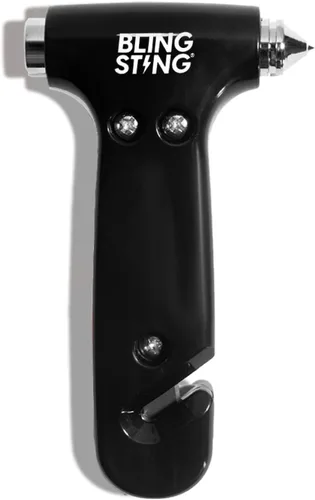 BLINGSTING Martillo de seguridad – Herramienta de escape automotriz de emergencia con rompeventanas, cortador de cinturón de seguridad y correa