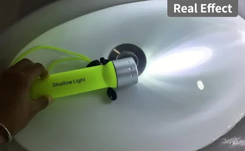 Vista 7 de Linternas impermeables bajo el agua, luz LED impermeable de buceo 180LM LED impermeable linterna de buceo linterna de buceo para actividades