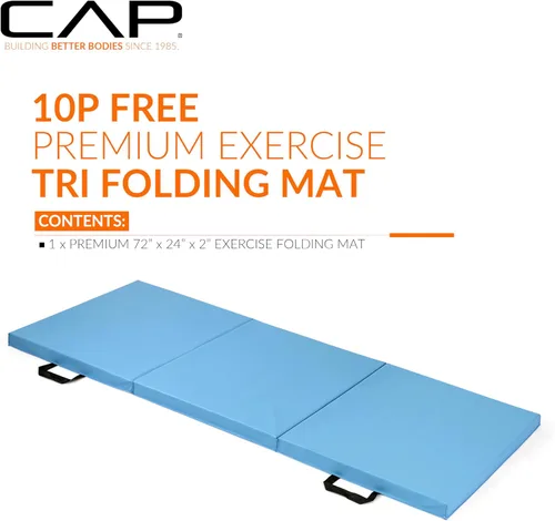 Vista 2 de CAP Barbell All Purpose Folding Anti Tear Exercise Training Aerobic Fitness Gym & Gymnastics Balance Mat Multiple