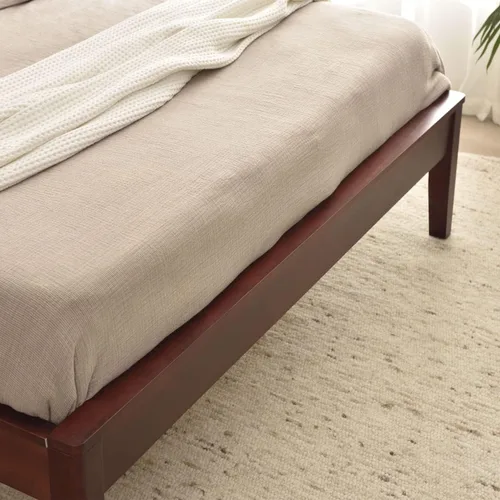 Vista 14 de Better Home Products Stella - Marco de cama de madera de pino maciza, tamaño Queen, color negro