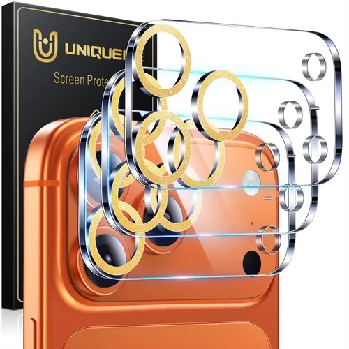 Vista 50 de UniqueMe para Paquete de 3 Protectores de Lente de Cámara para iPhone 15 Pro/iPhone 15 Pro Max, [Protección contra Caídas] [Compatible con Fundas]