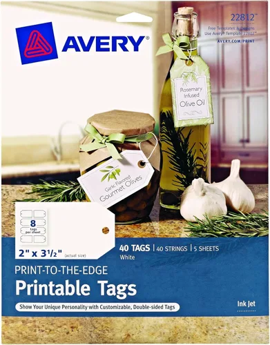 Vista 11 de Avery Printable etiquetas con cuerdas, diseño festoneado, 2 x 1.25 pulgadas, pack de 180 (22848), Blanco