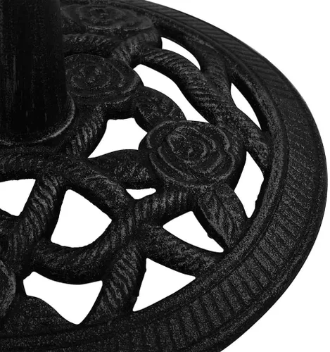 Vista 9 de Cast Iron Umbrella Base with Floral Design, Heavy Duty Black Umbrella Base for Patio and Balcony Stability