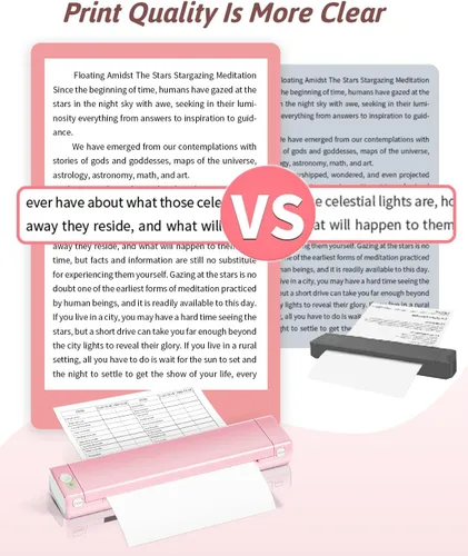 Vista 5 de Odaro M08F - Impresora de letras inalámbrica portátil para viajes, impresora térmica sin tinta con Bluetooth, compatible con papel térmico