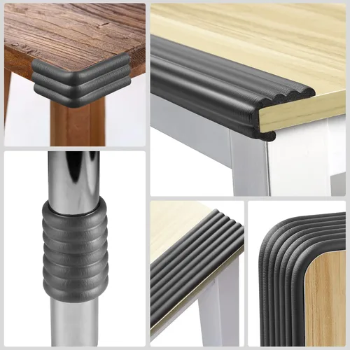 Vista 2 de Protector de esquina de borde a prueba de bebés, 16.4 pies acolchado con adhesivo 3M, acolchado de espuma de goma NBR suave extra ancho, muebles