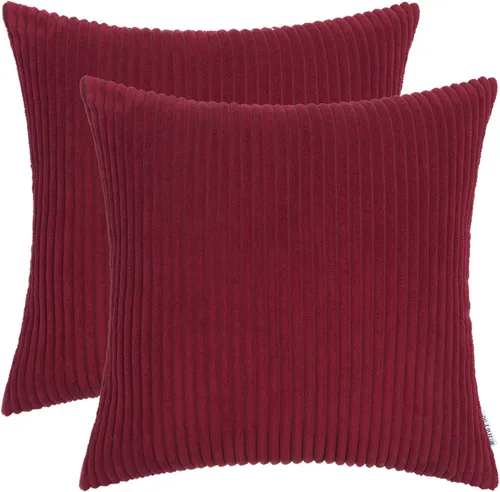 Vista 11 de HWY 50 Fundas de Almohada Decorativa de Pana Beige 16x16 Pulgadas, Juego de 2, Fundas de Cojín Decorativas Suaves y Acogedoras para Sofá Cama Sala