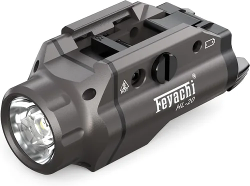 Vista 8 de Feyachi HL-20 - Luz de pistola de 1500 lúmenes, luz LED para arma, compacta montada en riel, linterna táctica, llaves de localización de riel