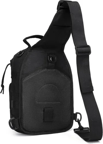 Vista 2 de Mochila táctica tipo bandolera militar para hombre, bolsa cruzada de un hombro, 10L