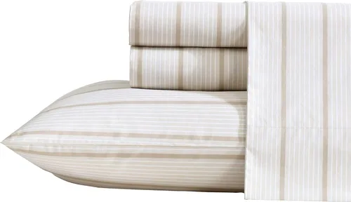 Vista 44 de Nautica - Sábanas, juego de ropa de cama de percal de algodón con funda de almohada a juego, vigorizante y fresco, bolsillo profundo