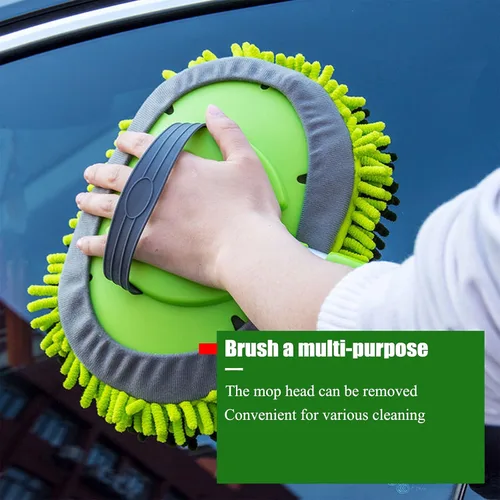 Vista 6 de LumiMokki Kit de trapeador de lavado de automóvil de 62 pulgadas, trapeador de limpieza de automóvil con mango largo de acero inoxidable para Verde