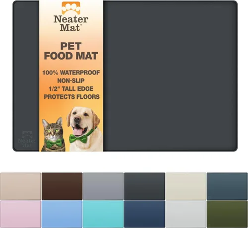 Vista 12 de Neater Pet Brands Neater Mat - Tapetes para mascotas para comida y agua, tapete para tazón de gato y perro, de silicona impermeable, bandeja