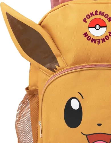 Vista 6 de Pokémon Eevee - Juego de mochila de 4 piezas para niños, color marrón, rosa, bolsa de almuerzo, estuche para lápices, botella de agua, accesorios