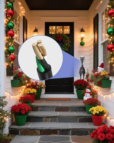 Vista 7 de HBN - Enchufe de toma múltiple con control remoto inalámbrico para exteriores, regleta de enchufes resistente a la intemperie, enchufes eléctricos