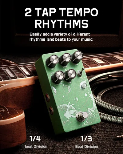 Vista 4 de ALABS NOVADRIFT Pedal de guitarra de modulación 9 en 1 efectos multimod giratorio, coro, brida, trémolo Expresión incorporada, estéreo