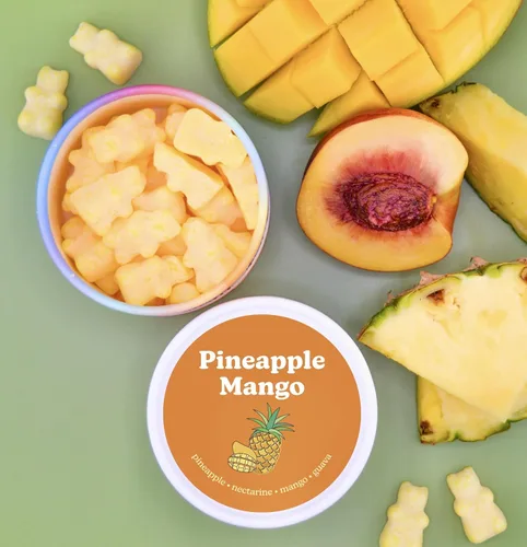 Vista 2 de Happy Wax Cera perfumada de piña y mango, cera de soja natural, de larga duración, no tóxica, 4 onzas