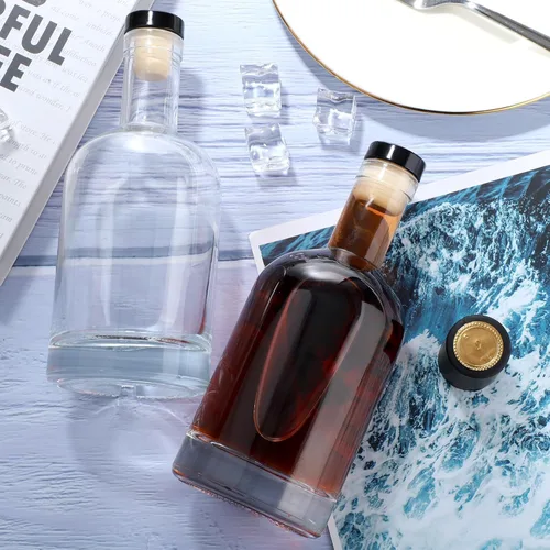 Vista 5 de Botella de Vino 12PCS 375 ML Botellas de Vidrio con Tapas 12 oz Botellas de Vidrio Transparente con Corcho Botella de Vino Vacía con Tapón