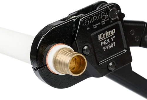 Vista 3 de iCrimp - Herramientas de crimpado PEX de cabeza angulada que funcionan en tubos PEX de 1 pulgada con medidor Go/No-Go que se adapta a todas