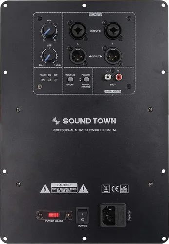 Vista 4 de Sound Town Amplificador de placa clase D de 2 canales 2x600W continuo con TWS Bluetooth, salida de altavoz, DSP, para gabinetes de subwoofer PA DJ